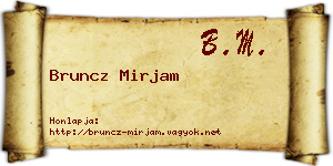 Bruncz Mirjam névjegykártya